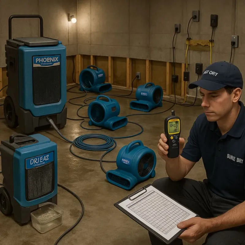 Structural Drying and Dehumidification process in Perkasie, PA